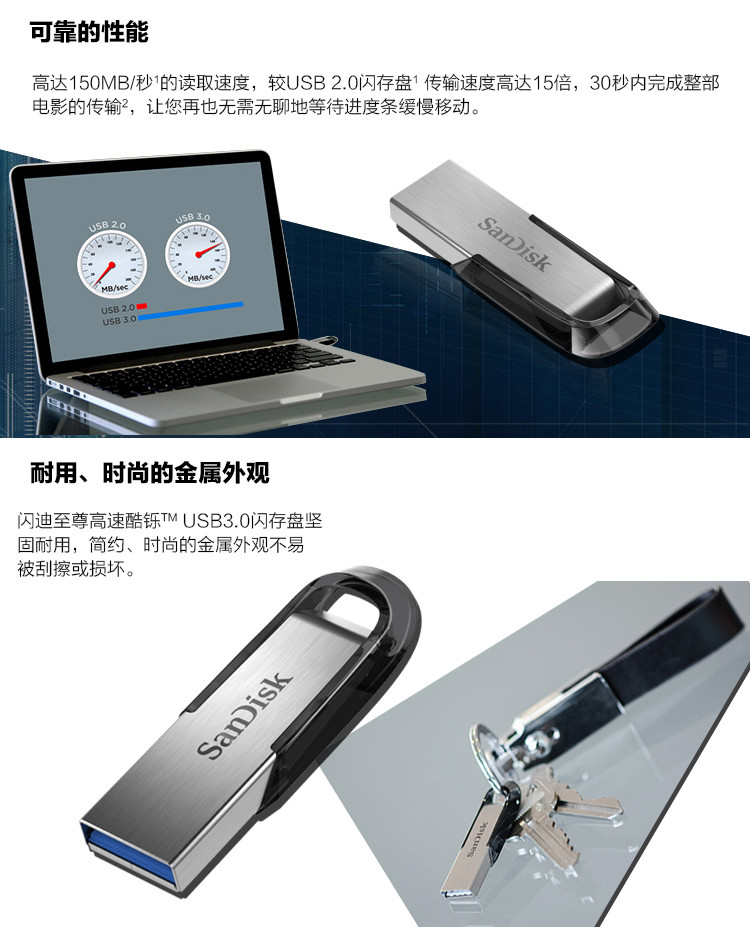 闪迪 酷铄16GB U盘 USB3.0（SDCZ73-016G-Z46）