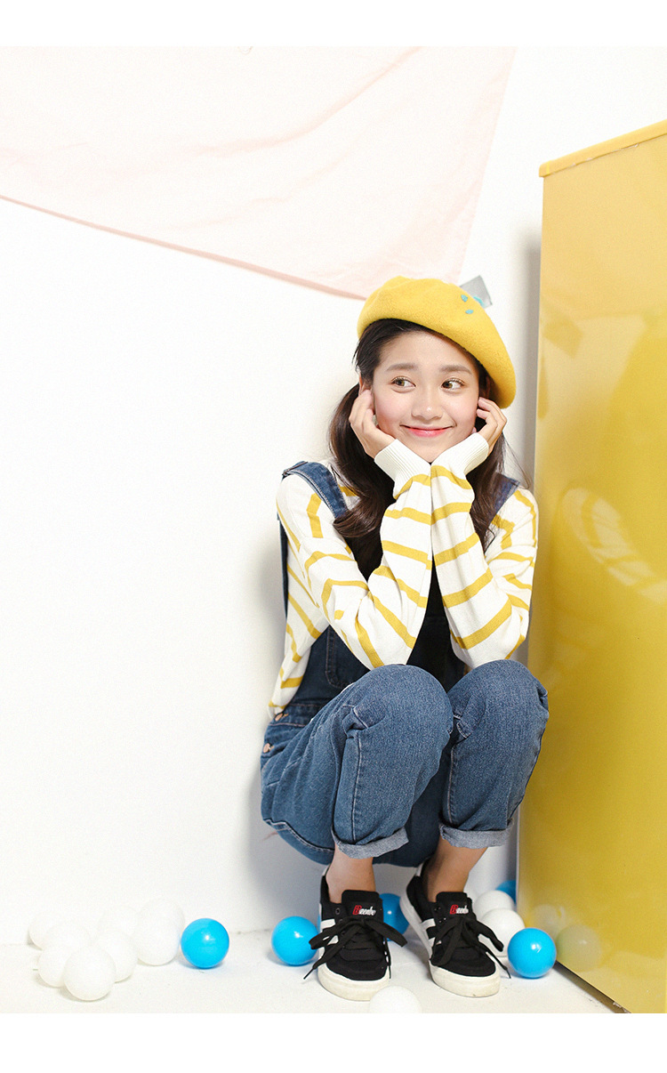 魅言魅语#实拍春新款宽松牛仔背带裤学院风休