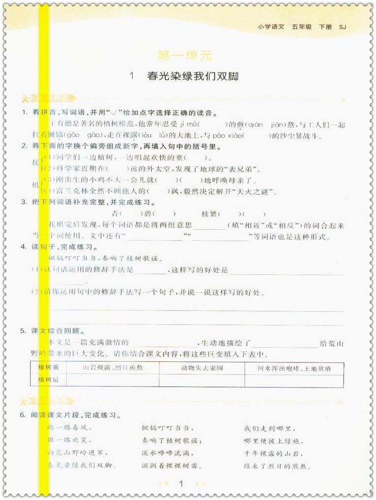 《江浙沪皖包邮 16春5.3天天练 小学生5五年级