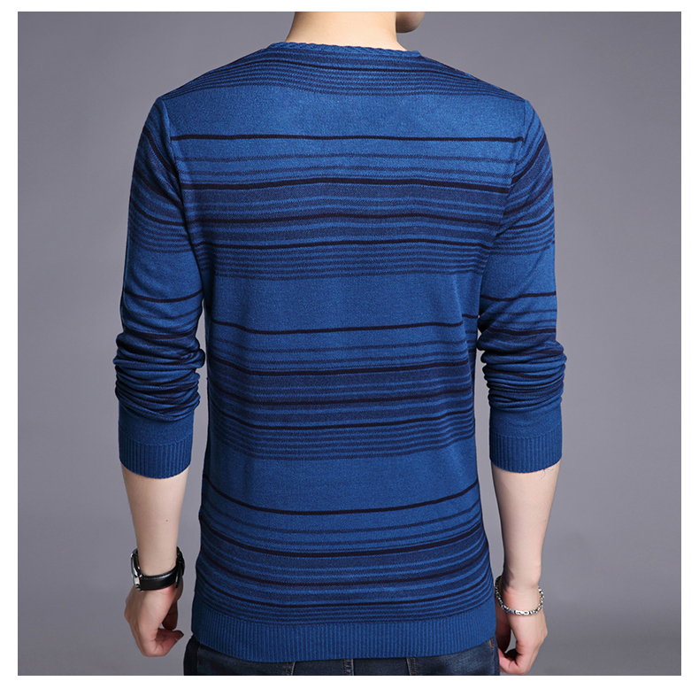 绰娅2017秋装男士长袖T恤V领针织衫青年时尚