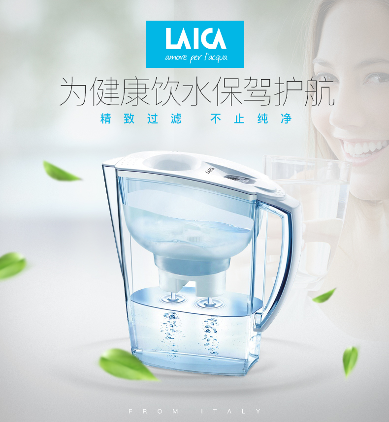 莱卡(LAICA)意大利进口双流净水壶JA06H 一壶一芯