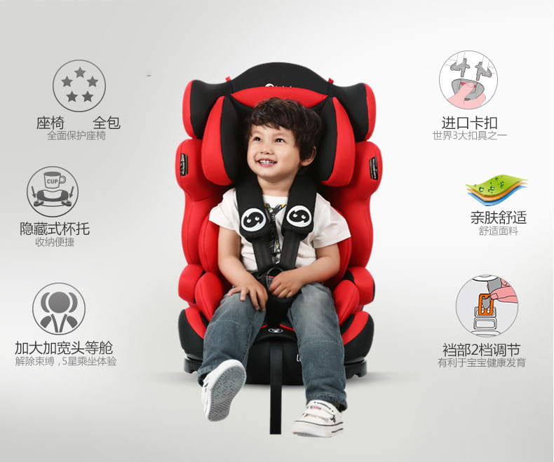 【苏宁自营】路途乐（Lutule） 汽车儿童安全座椅 路路熊A旗舰版（9个月-12岁） 深海蓝