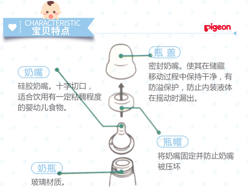 贝亲果汁奶瓶(配果汁硅胶奶嘴）DA85