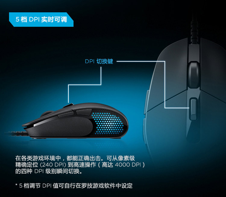 罗技logitechg303高性能游戏鼠标高性能rgb鼠标