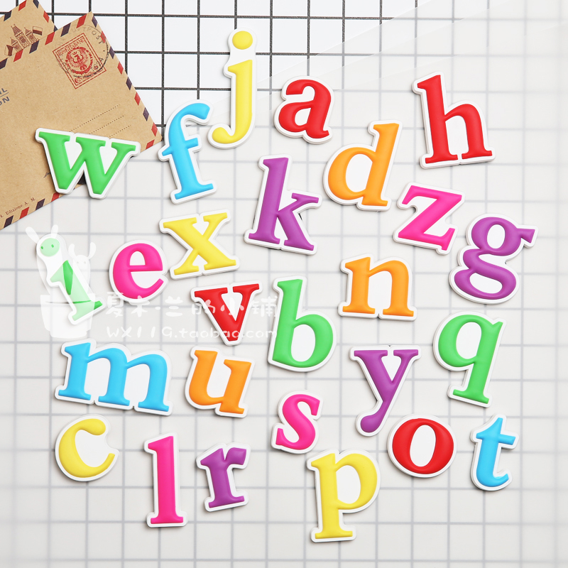 新款软胶立体小写英文字母冰箱贴 创意儿童早教拼音幼儿园白板磁性贴