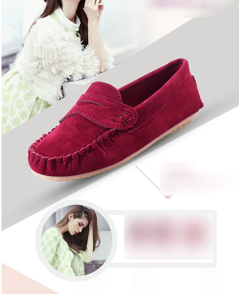 2017春夏季新款圆头纯色豆豆鞋女韩版平底舒