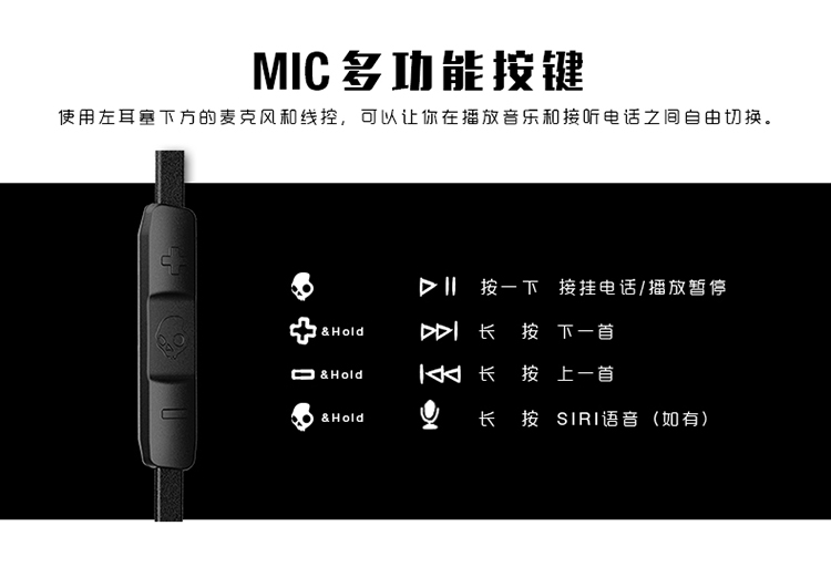 骷髅头（Skullcandy）XTFREE WIRELESS S2WUW-K605运动蓝牙无线耳机 灰色