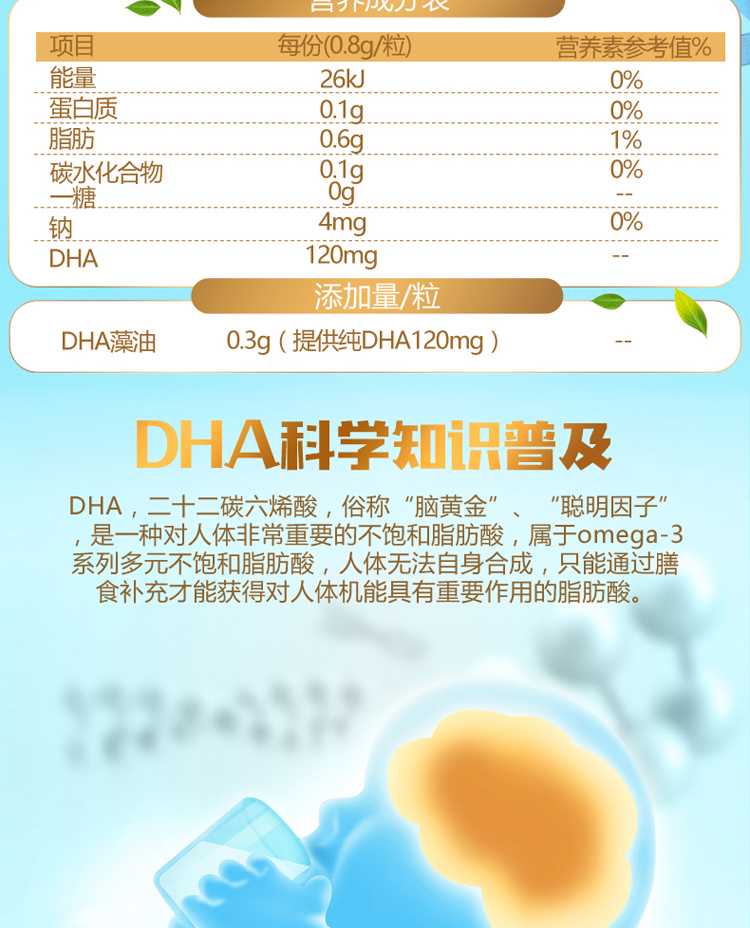 英吉利DHA藻油软糖丸DHA核桃油24g* 4盒装海藻油DHA藻油