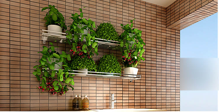 304不锈钢收纳植物架 阳台置物架壁挂墙上洗衣