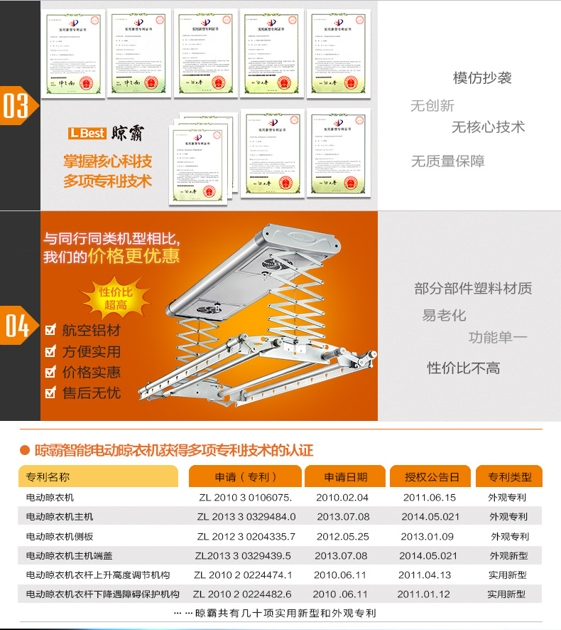 晾霸 电动晾衣架 自动晾衣机照明智能遥控升降