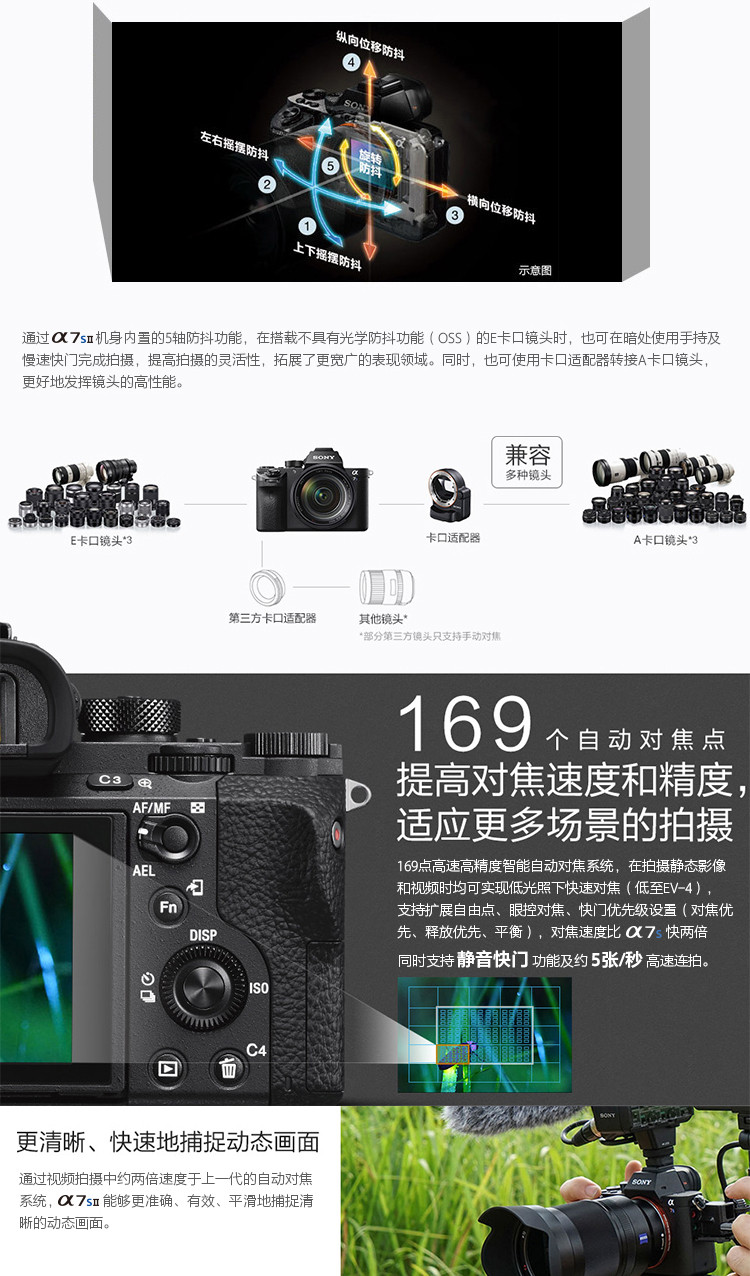 索尼(SONY) ILCE-A7SM2全画幅微单相机 FE 24-70mm F4（SEL2470Z）镜头套装