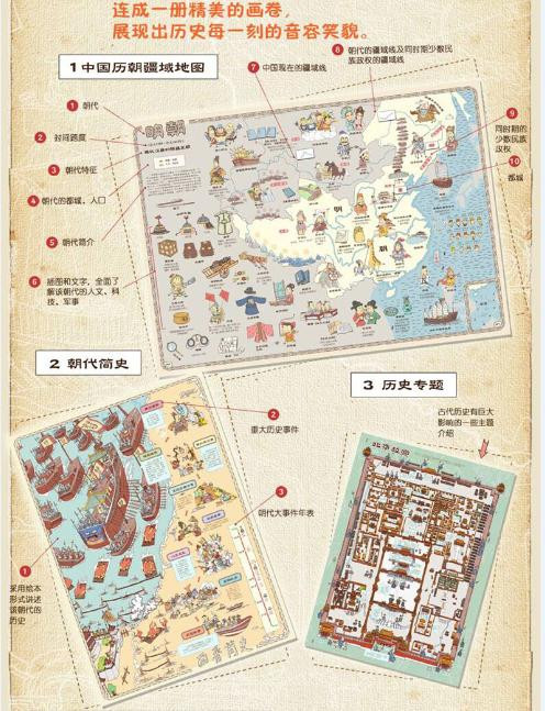 《中国历史地图人文版 手绘中国 洋洋兔 著 精装