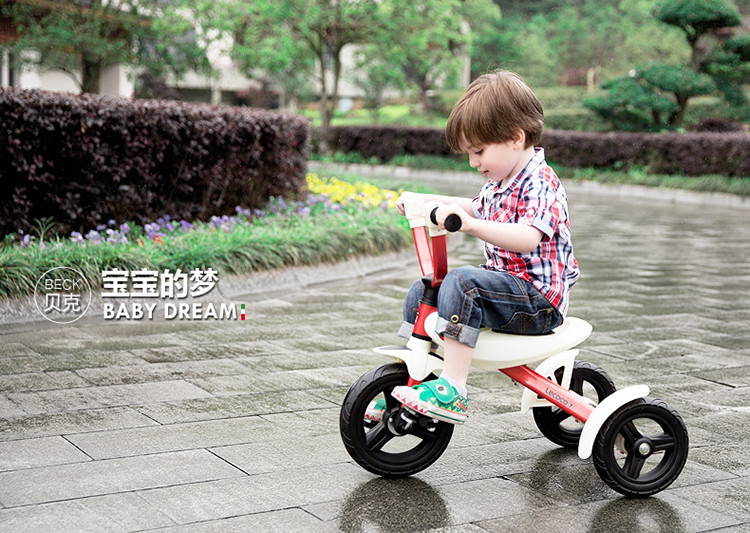 Lecoco乐卡折叠婴儿儿童三轮车脚踏车宝宝自行车免充气3-6岁 飞侠绿