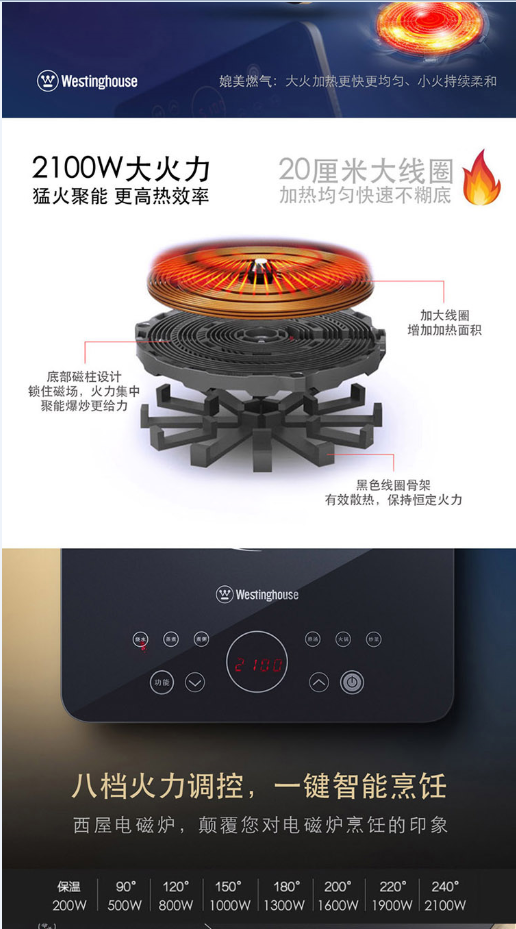 西屋(westinghouse)厨房小家电wcl-t26 西屋电磁炉wcl-t26【价格 图片