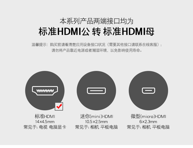 hdmi转接头公对母 90度直角多朝向可选 1.4版高清迷你