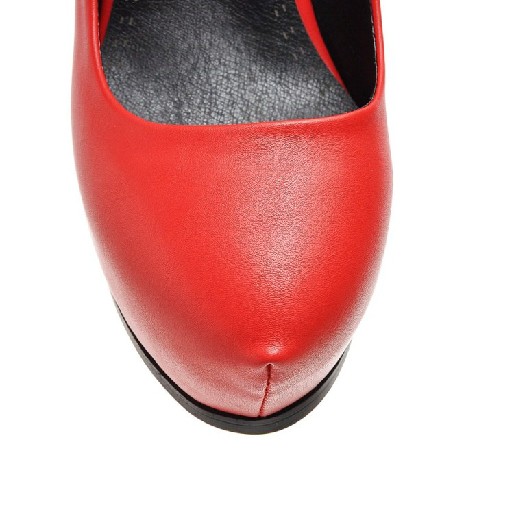 性感黑色12cm一字扣带细跟高跟鞋女圆头防水