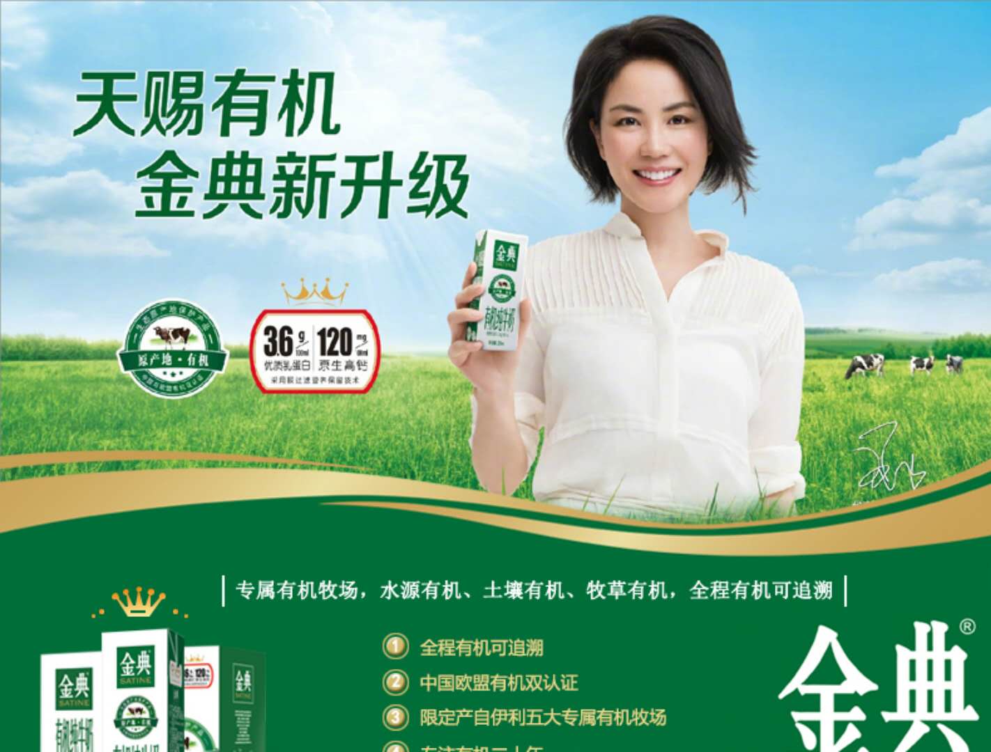 【5月6号产】伊利 金典有机牛奶礼盒装12*250ml