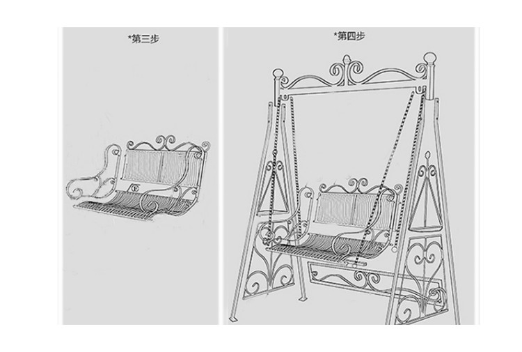户外摇椅秋千室外摇椅庭院秋千双人摇椅阳台铁艺秋千椅子户外秋千