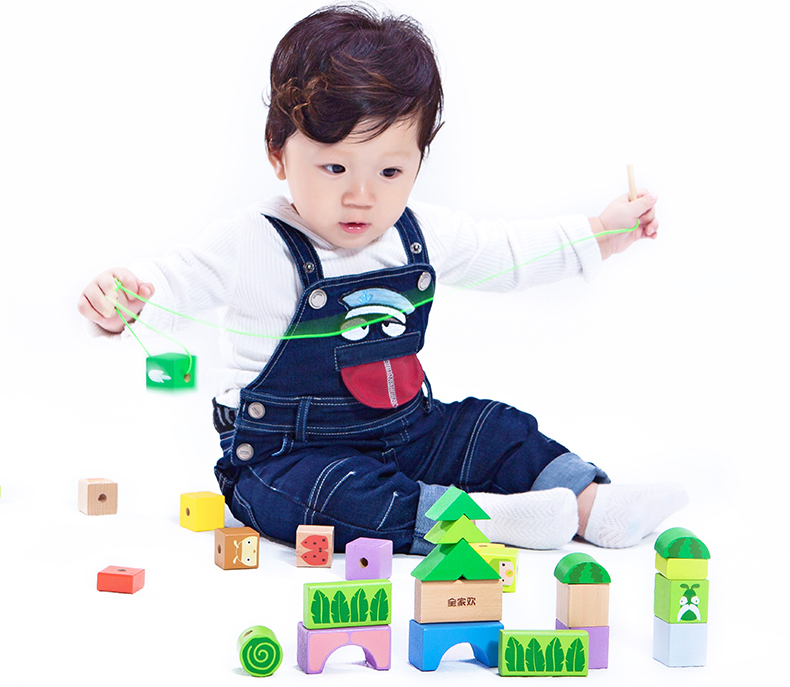 木玩世家 缤纷动物串珠 Q2601 穿线玩具木制儿童益智
