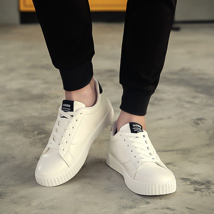 绅洛2017新款春季男士增高鞋平底小白鞋男休