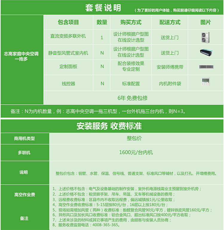 志高CMV-V100WA 家用中央空调4P 一拖三多联机超薄内机系列