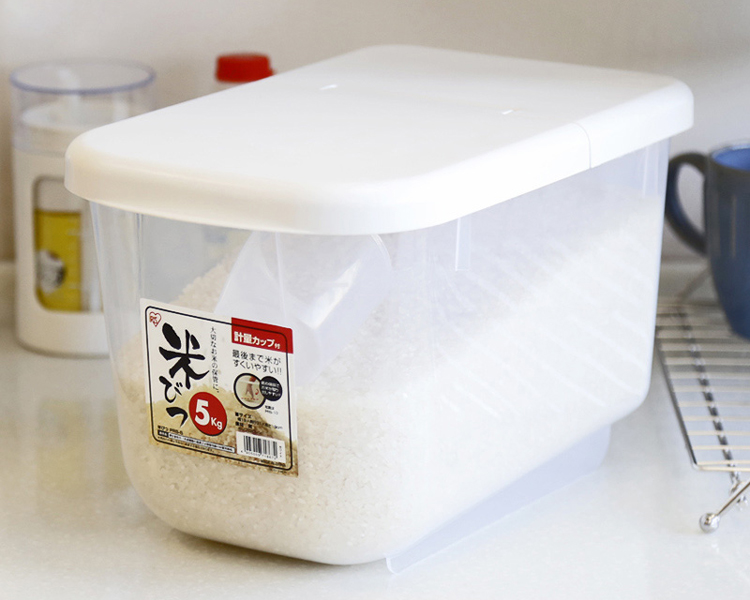 爱丽思(IRIS)环保树脂厨房5kg米缸米桶PRS-5 白色