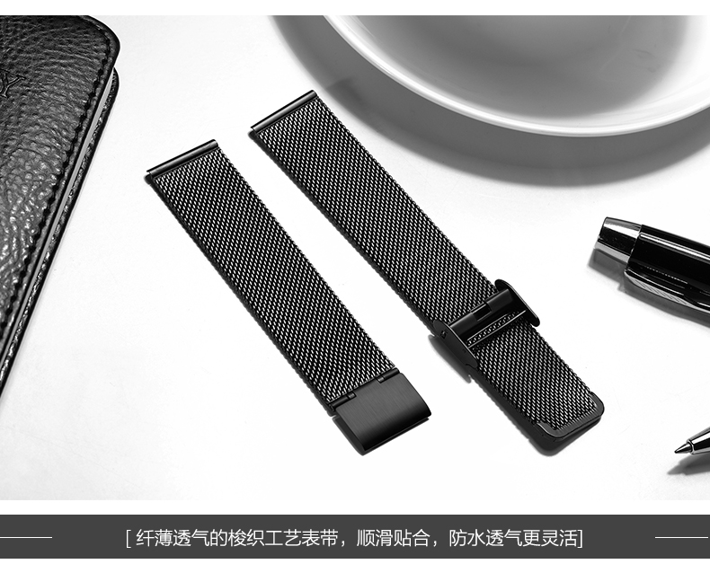 艾浪AILANG正品超薄金属男士商务手表30米生