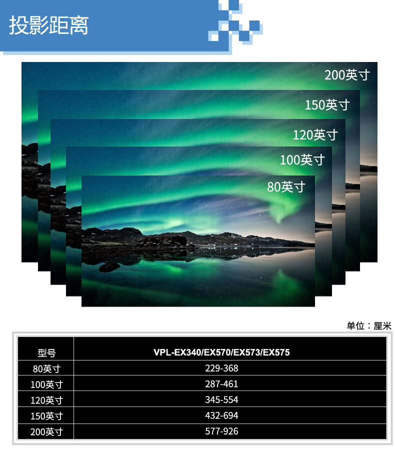 索尼VPL-EX573高清商务便携投影仪投影机办