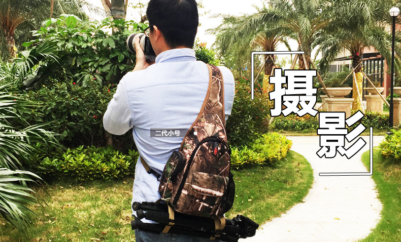 宝罗BL-1300相机包 单肩包 三角摄影包 单反包 适用佳能尼康微单 二代小号树叶色