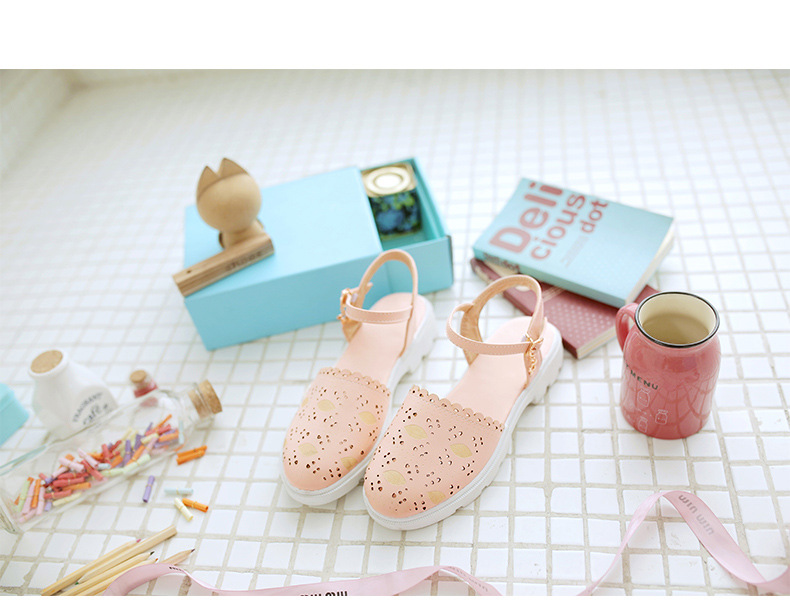 春夏单鞋2017韩版甜美学生平底包头女鞋一字