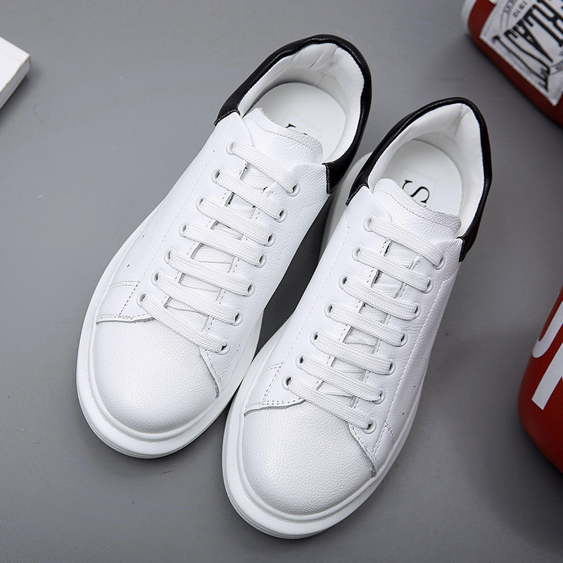 波迷娜 女士厚底松糕鞋单鞋欧美风皮鞋平跟厚