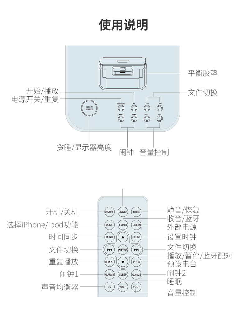 RSR DS402苹果音响iphone7/6/plus/ipad手机充电底座迷你组合音响低音炮蓝牙音箱（黑色）