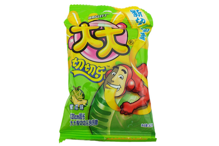 大大卷切切乐泡泡糖蜜瓜味30gx12袋童年休闲零食零嘴口嚼糖