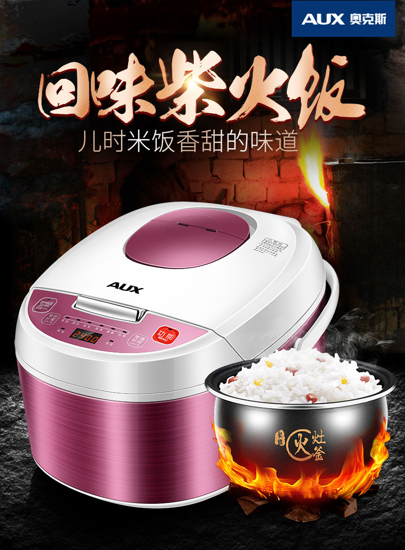 奥克斯（AUX） WQ402Z 智能预约 4L多功能球形内胆电饭煲 紫色