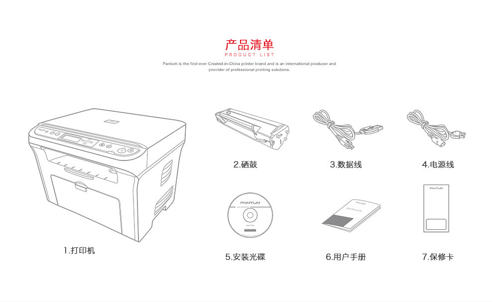 奔图(PANTUM) M6000 黑白激光打印机 复印机 扫描机 一体机 （打印复印扫描）多功能打印机