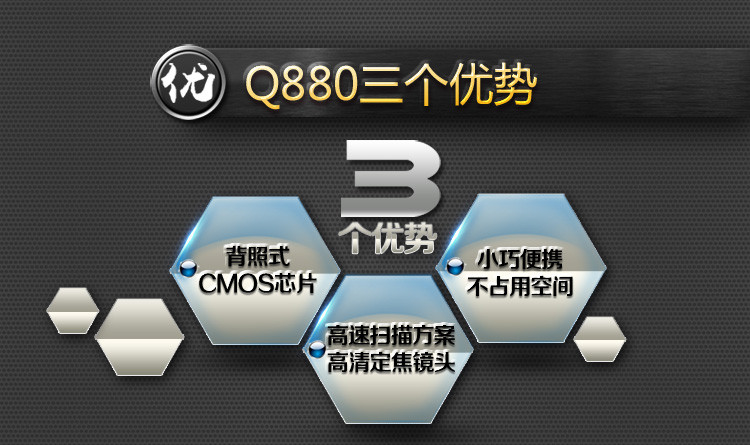 方正（Founder） Q880 A4幅面800万像素彩色高拍仪扫描仪 1秒拍摄 OCR