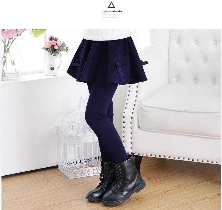 女童春款裙裤中大童外穿黑色蕾丝打底裤小女孩