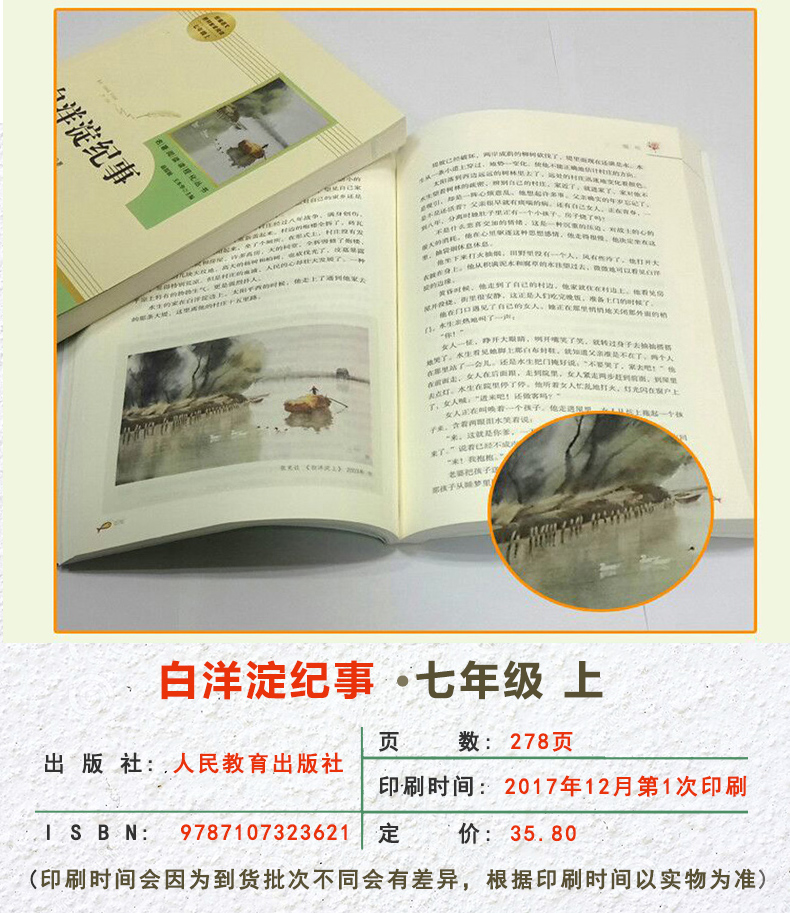 现货速发2018名著阅读课程化丛书白洋淀纪事孙犁著统编语文教材配套