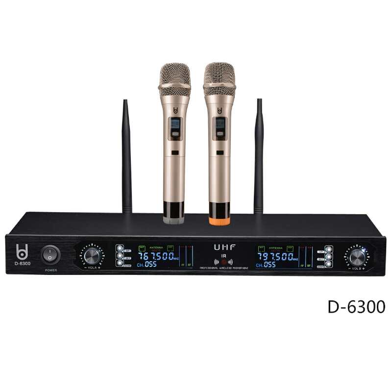 贝德D-6300无线话筒麦克风信号放大器 加强接收 1拖2无线话筒接收器