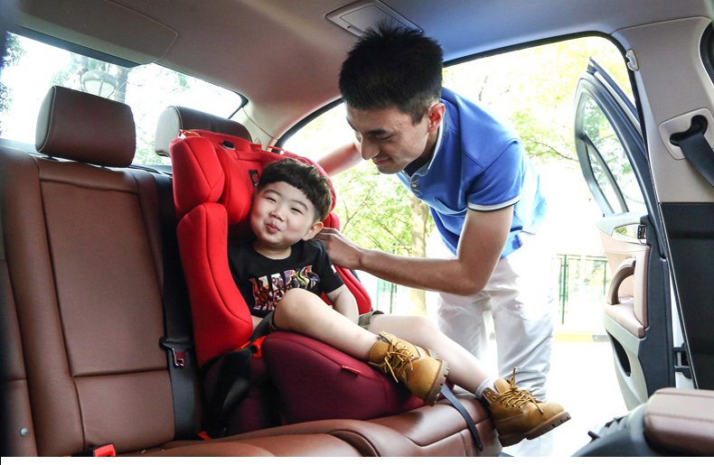 感恩儿童安全座椅汽车宝宝安全座椅 isofix接口 9月-12岁 3c认证 灰色
