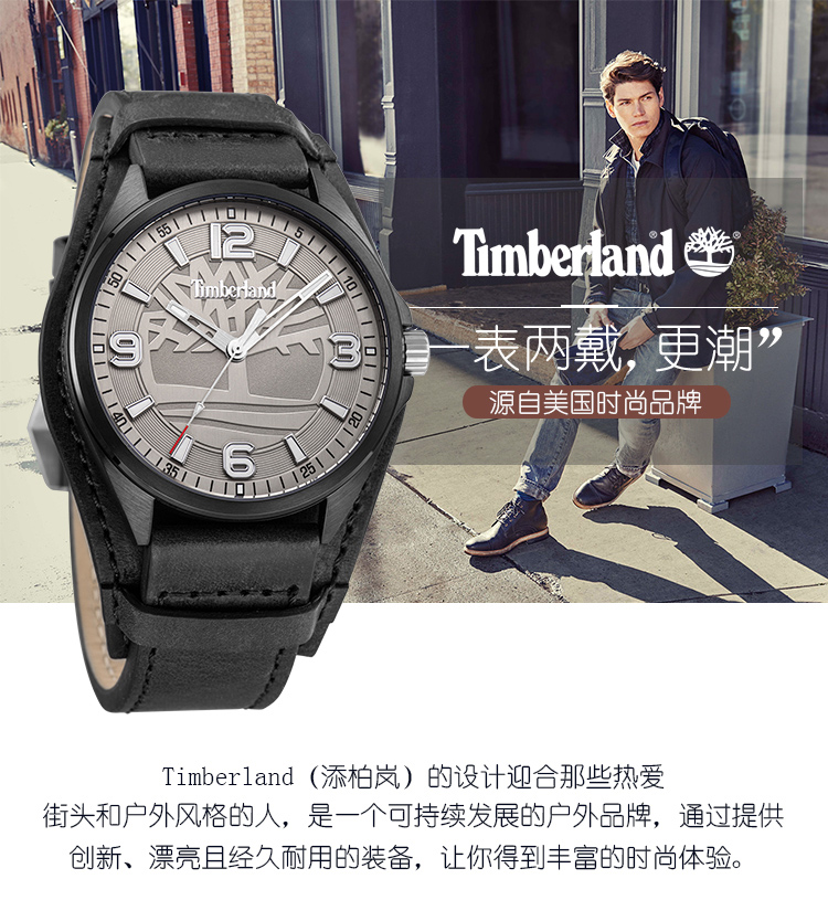 timberland添柏岚经典男表男士皮带防水潮流时尚手表tbl14117jsb61