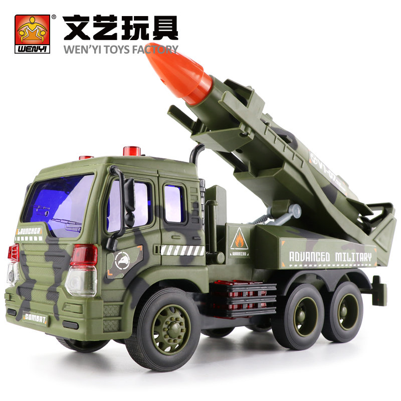 儿童军事工程车玩具车火箭导弹战车军事坦克系列男孩声光汽车模型(1