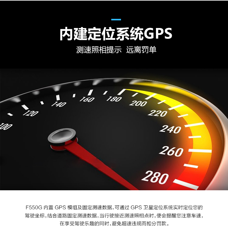 HP惠普f550g 迷你行车记录仪高清夜视单镜头广角停车监控 1440p