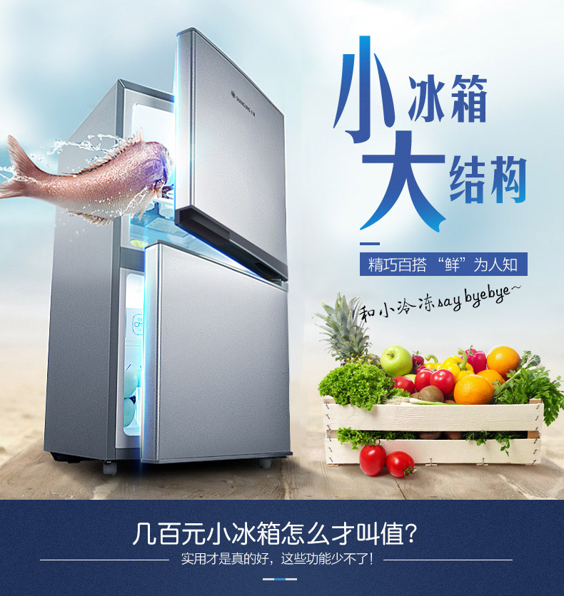 上菱冰箱 BCD-119CK 双门冰箱（闪白银）
