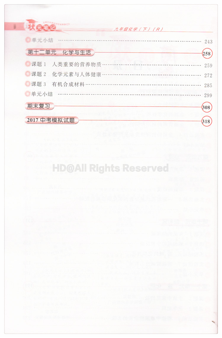 《龙门状元笔记教材详解 九年级化学下册解析