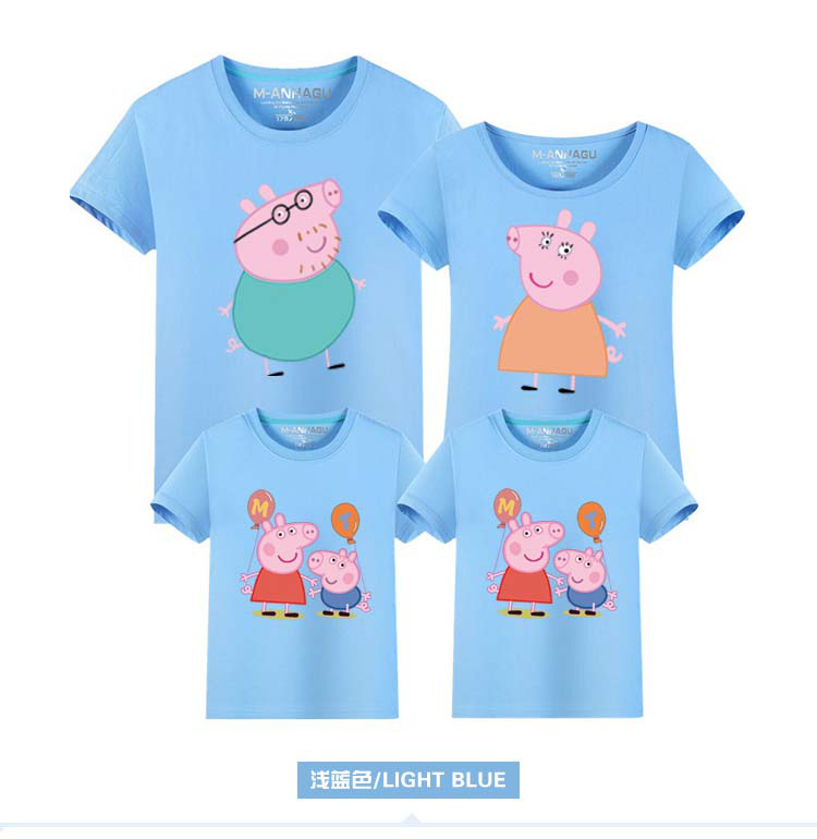 娇米诗2017小猪佩奇亲子装夏装一家四口幼儿