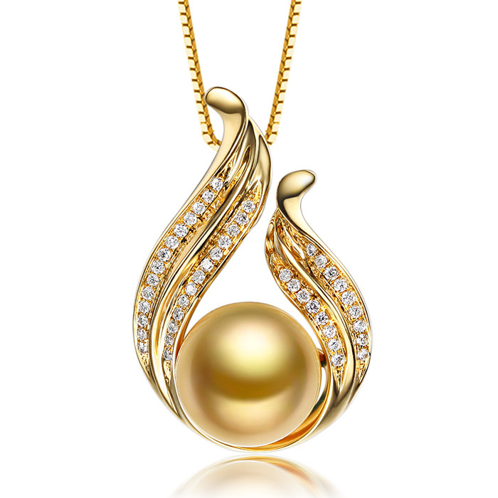 佐卡伊南洋金珠吊坠18K黄金金珍珠吊坠项链 正圆女款 语爱【报价、价格、评测、参数】_吊坠\/项链_苏宁易购