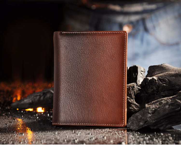 teemzone头层牛皮男包碳烧短款钱包男士钱夹