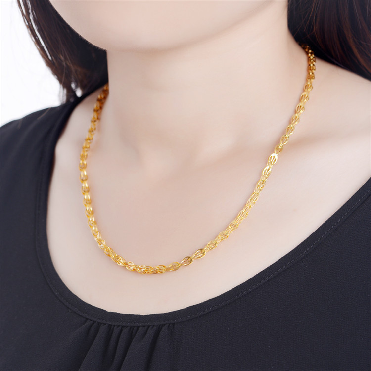 金叶珠宝 凤尾翼 黄金项链999千足金链子 女款