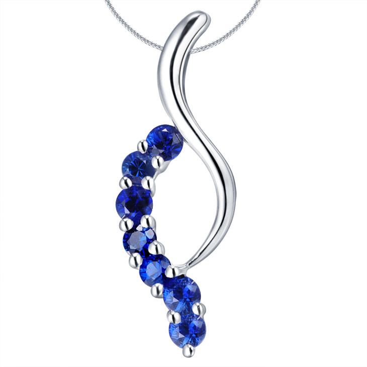 喜钻 18K白金蓝宝石吊坠【报价、价格、评测